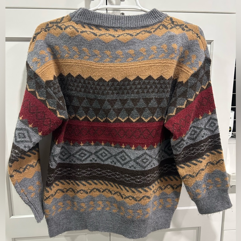 Multicolor Geometric Pattern Sweater - image 2